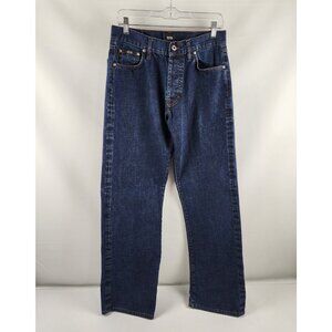 Hugo Boss Jeans Mens 32x33 Blue Fifties Button Fly Straight Leg Denim